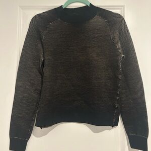 Minnie Rose Black and Gold Crewneck Sweater